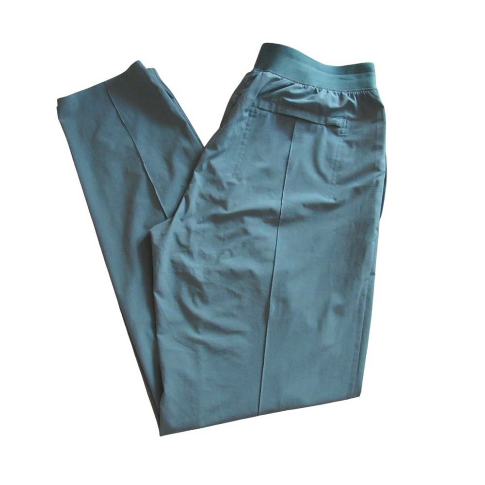 Athleta Brooklyn Heights High Rise Pants 8 Tall Teal Featherweight Stretch Airy - Picture 1 of 9